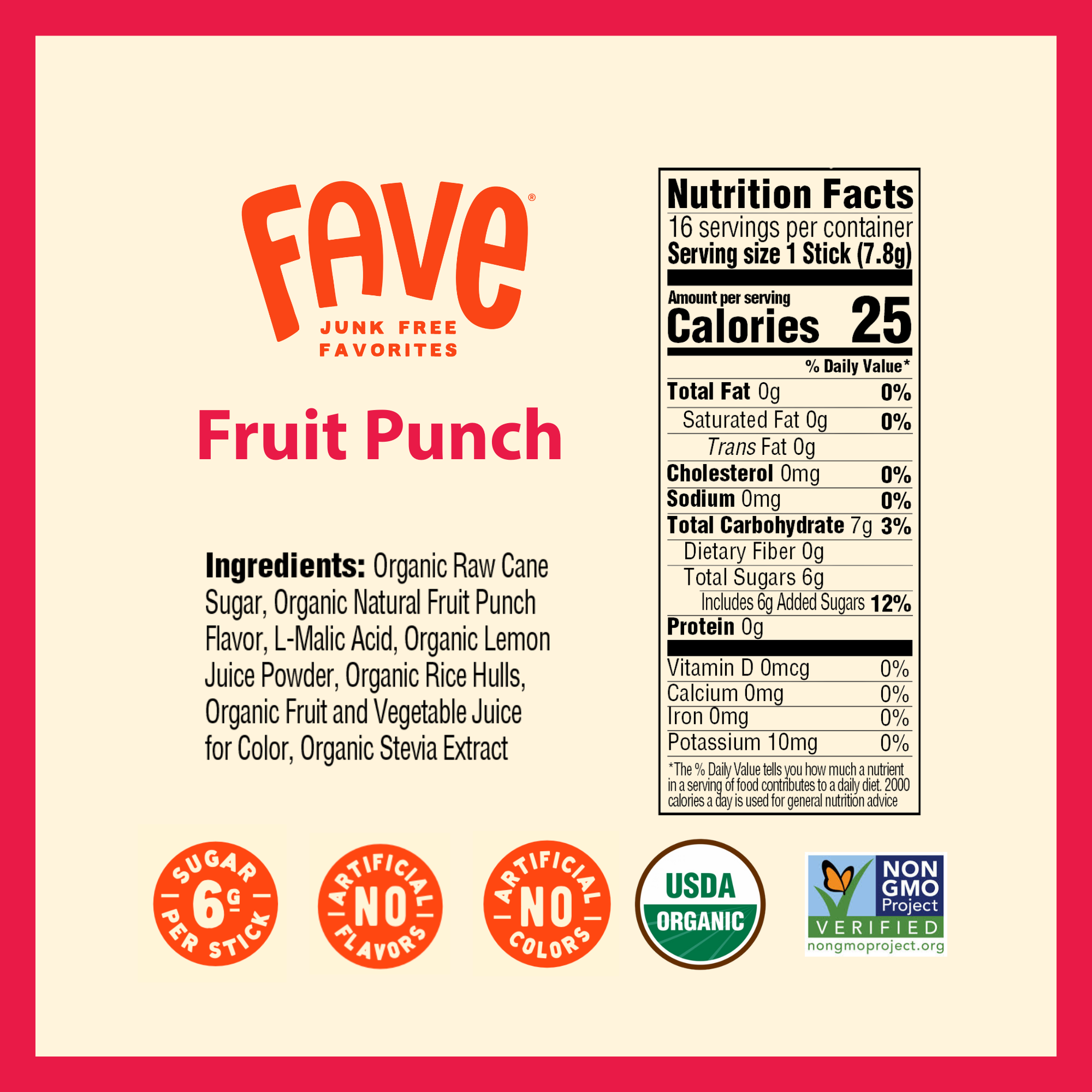 Organic Drink Mix - Fruit Punch 16ct