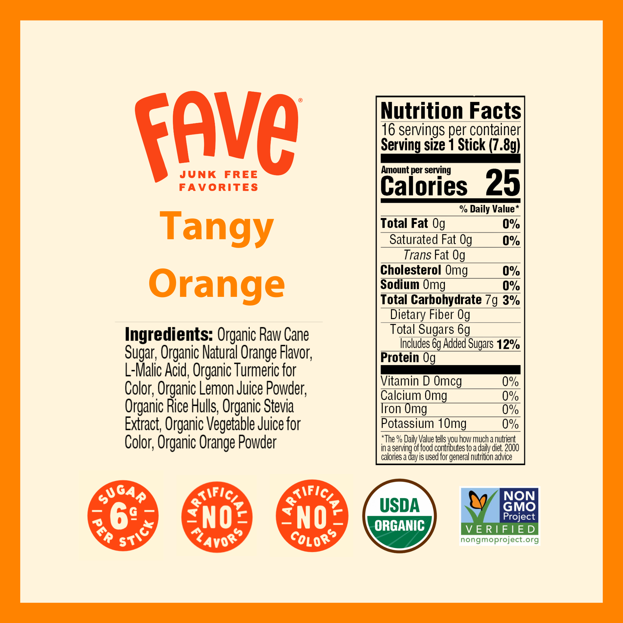 Organic Drink Mix - Tangy Orange 16ct