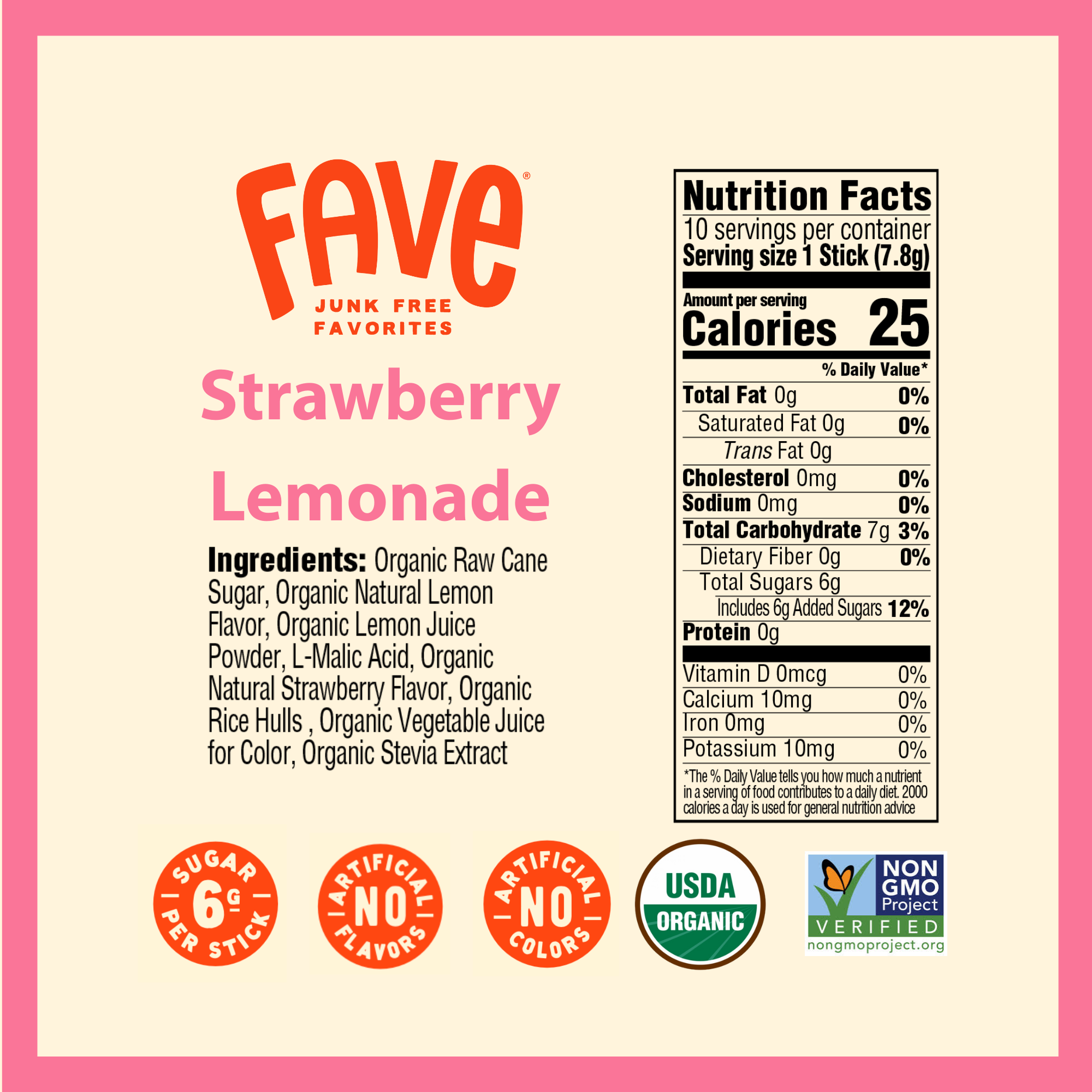 Organic Drink Mix - Strawberry Lemonade 16ct