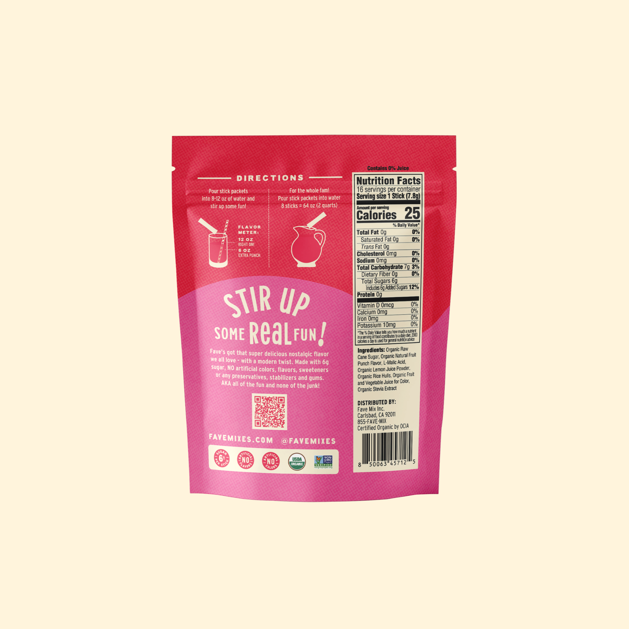 Organic Drink Mix - Fruit Punch 16ct