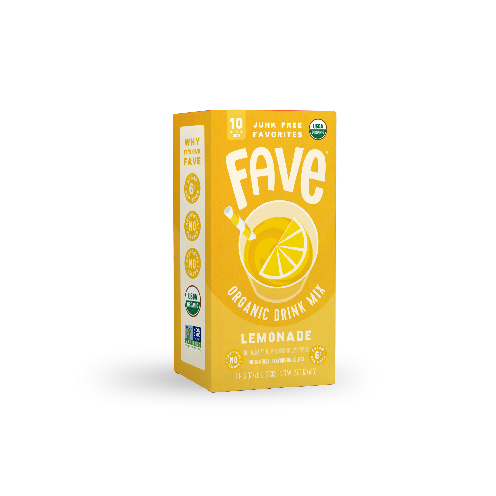 Fave Organic Drink Mix Lemonade 10ct