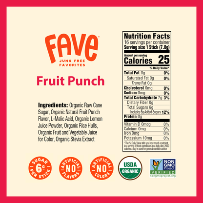 Organic Drink Mix - Fruit Punch 16ct