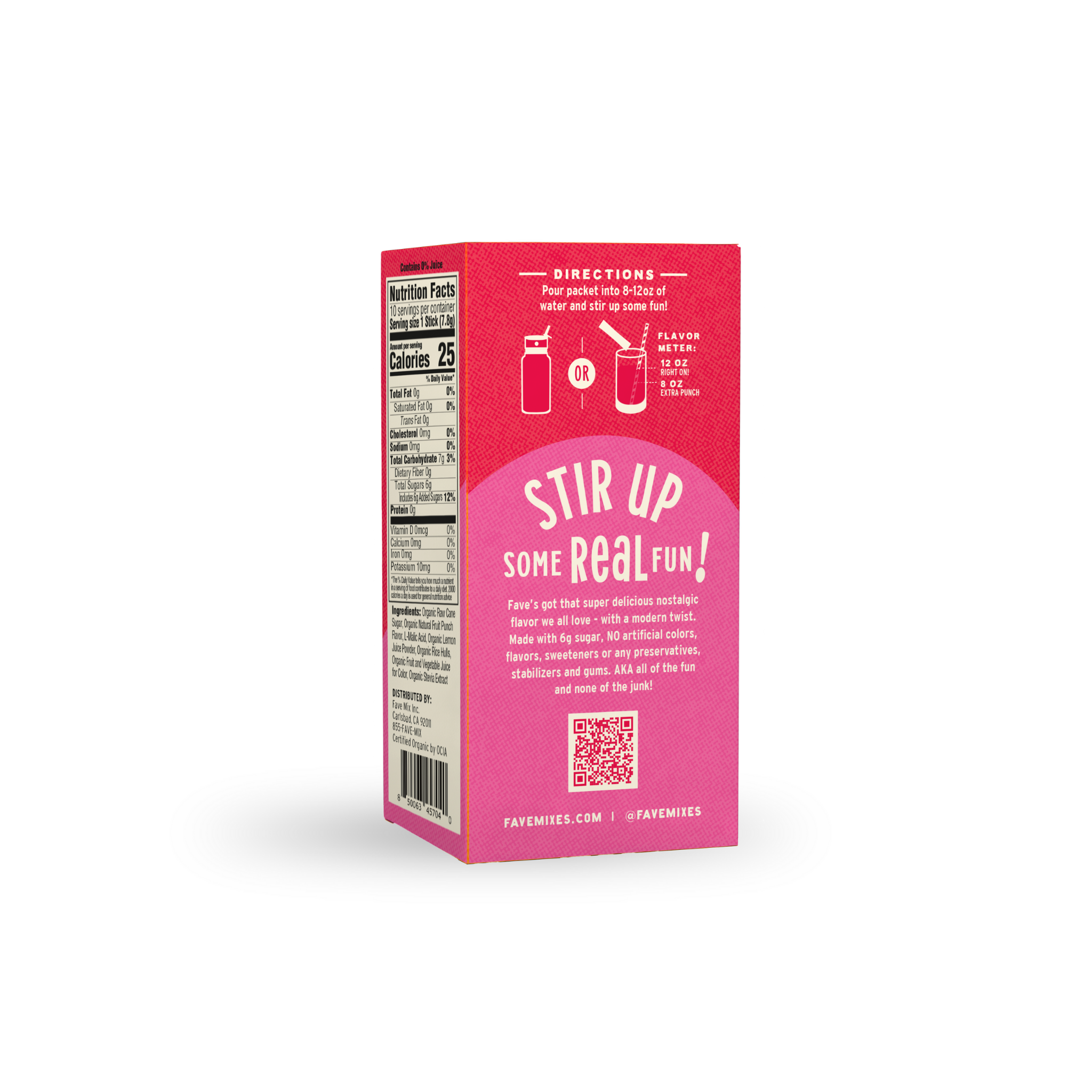 Fave Organic Drink Mix Fruit Punch 10ct